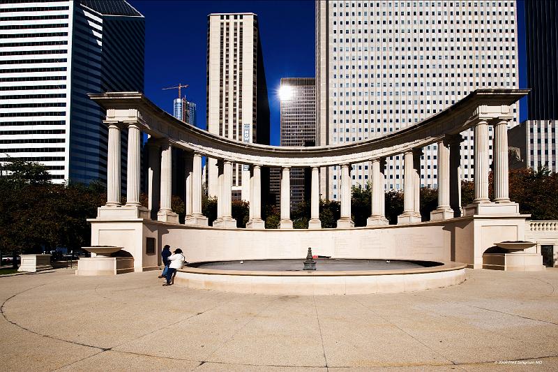 20081030_123321 D3 2x3 P1 srgb.jpg - Wrigley Square at Millenium Park. This is a replica of the original Greek columns that sat in this area of Grant Park between 1917 and 1953